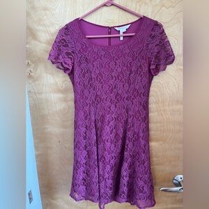 Elegant Lace Dress in Magenta